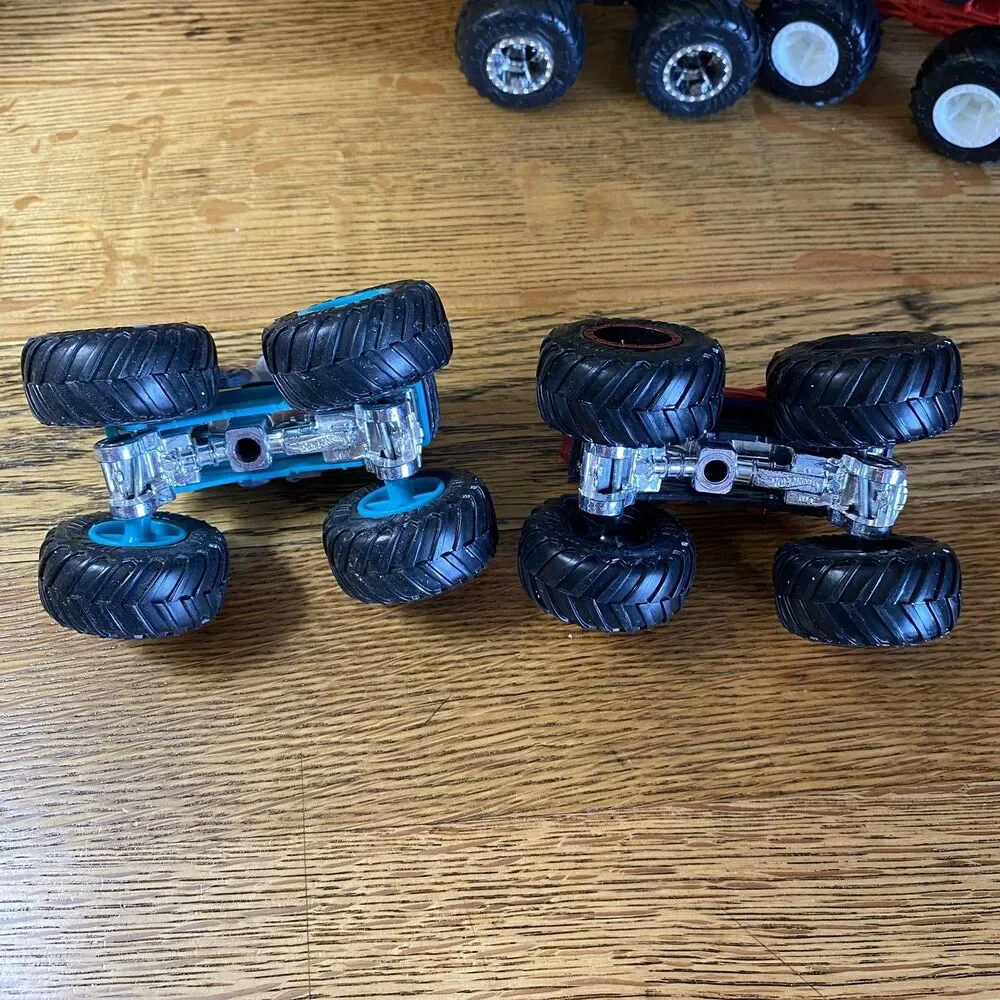 Lot of 4 Toy Monster Trucks Sponge Bob Spider Man Hot Wheels 4 Inch